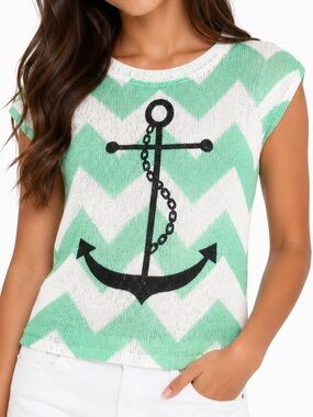 Chevron Knit Nautical Top